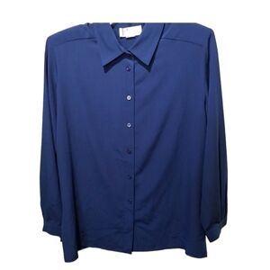 Vintage Da-Rue of California blue size 12 button down long sleeve shirt